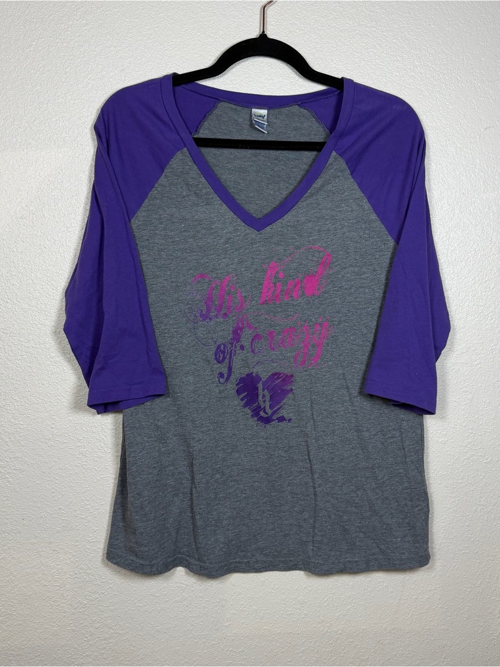 Brantley Gilbert His Kind Of Crazy 3/4 Sleeve Raglan Baseball Tee CountryMusic L